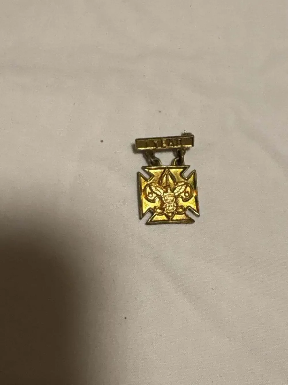 Vintage Boy Scouts of America (BSA) 1 Year Service Attendance Lapel Pin